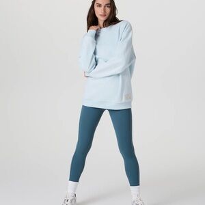 NEW Vuori Womens Light Mist Blue Restore Oversized Crew 2.0 SWEATSHIRT XS